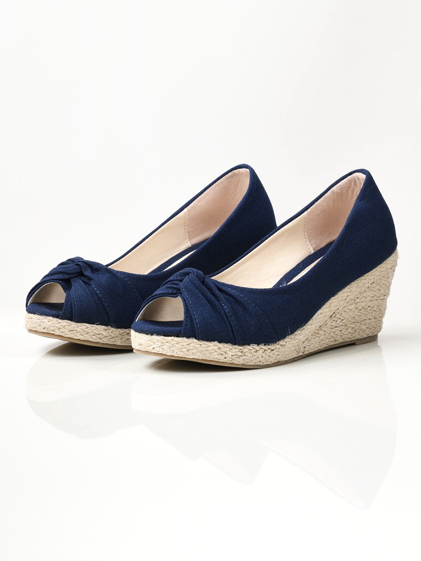 Knotted Weave Wedges - Blue