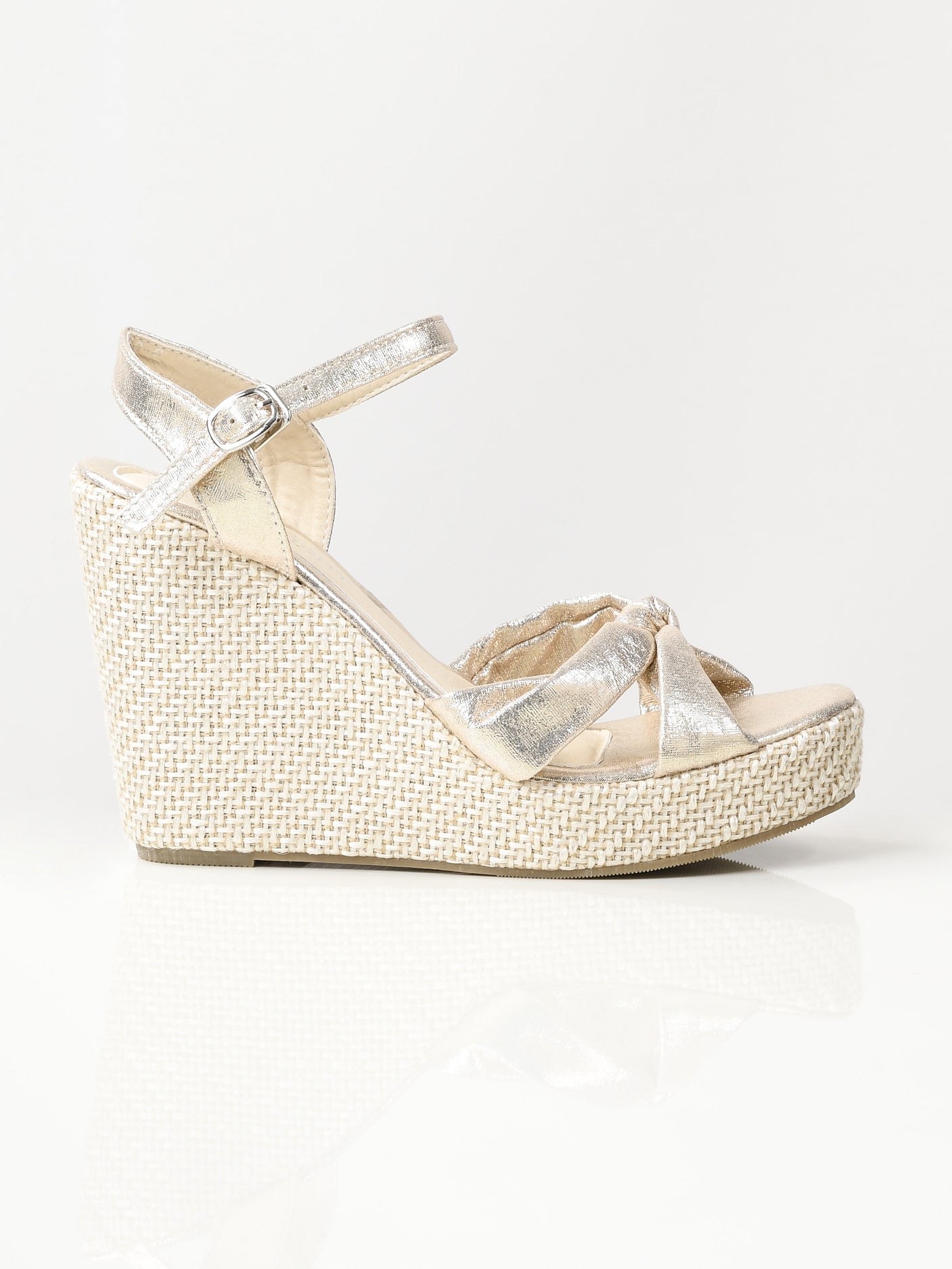Shiny Knotted Wedges - Gold
