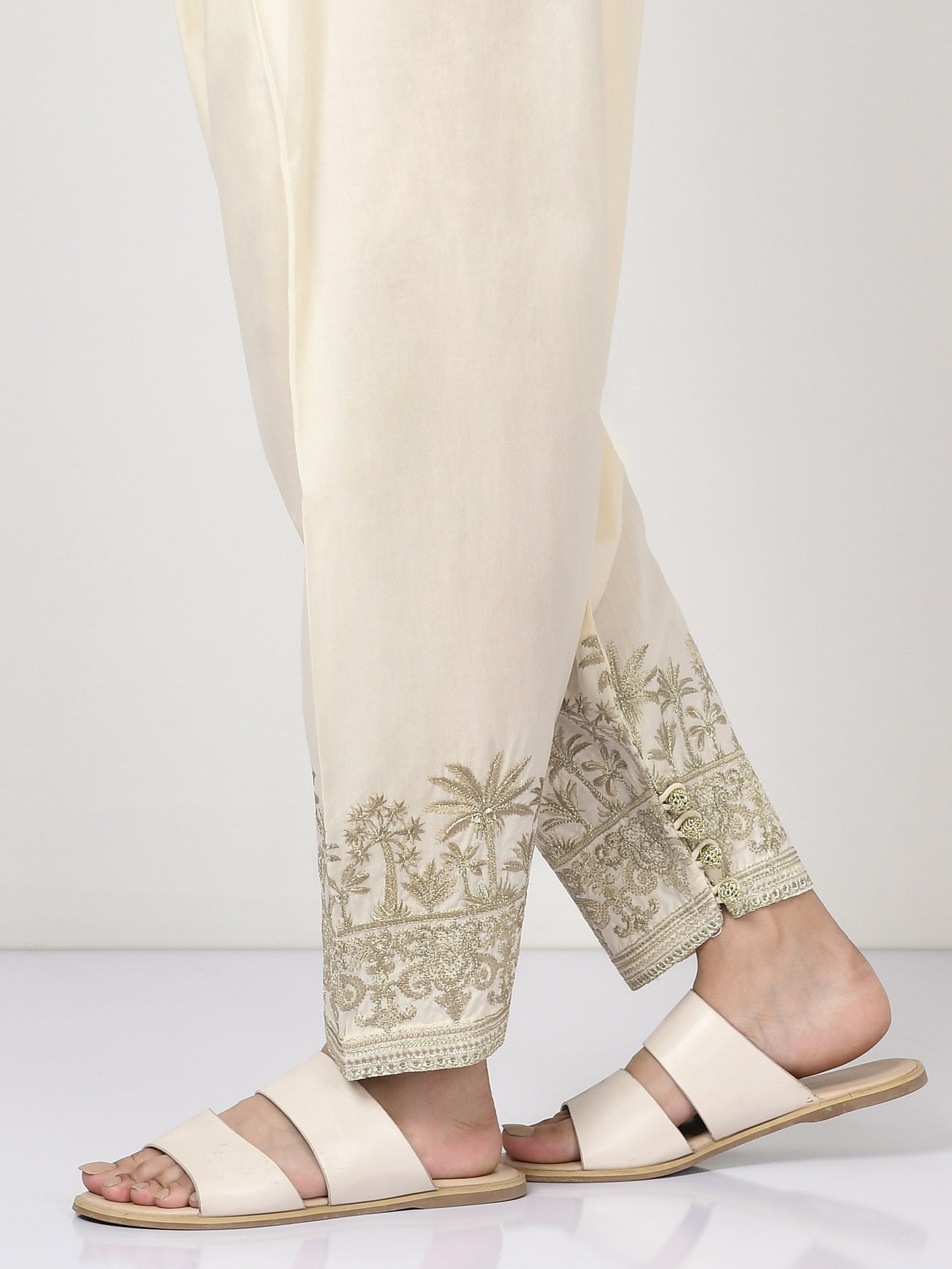 Embroidered Cambric Shalwar