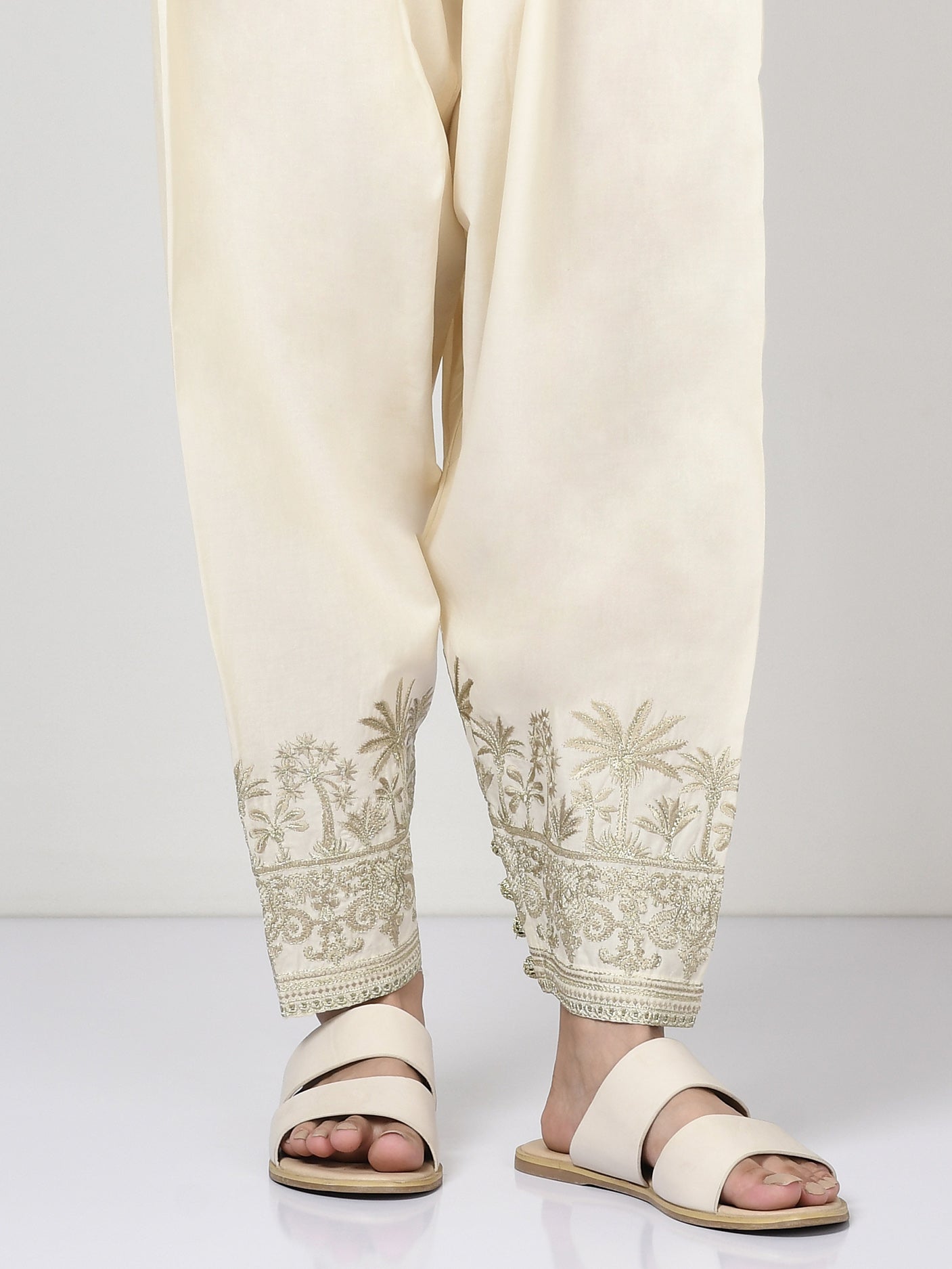 Embroidered Cambric Shalwar