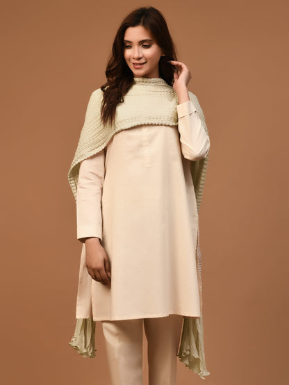 Crushed Dupatta - Lemon Yellow