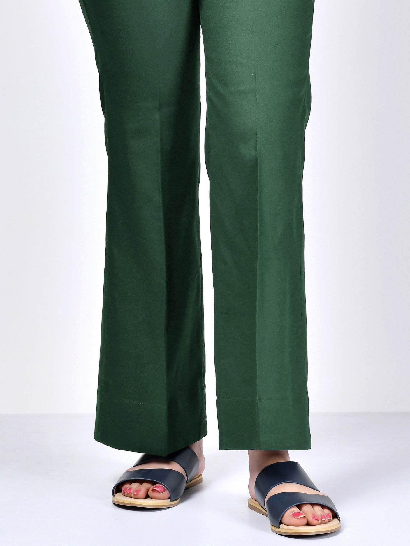Bootcut Pants-Dark Green