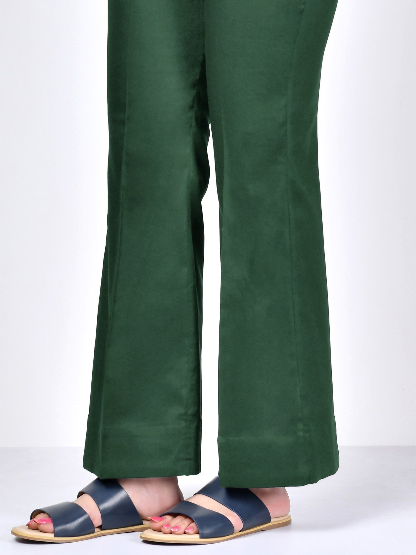 Bootcut Pants-Dark Green