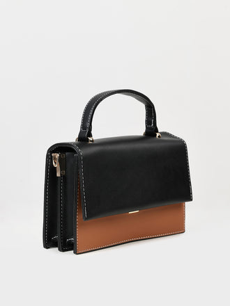 Rectangular Two Toned Handbag