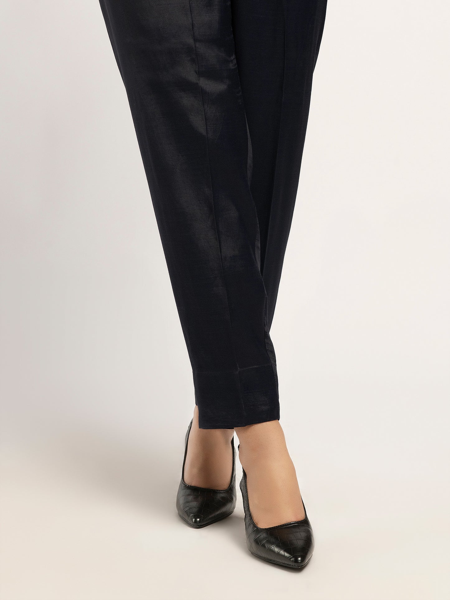 Plain Raw Silk Trousers