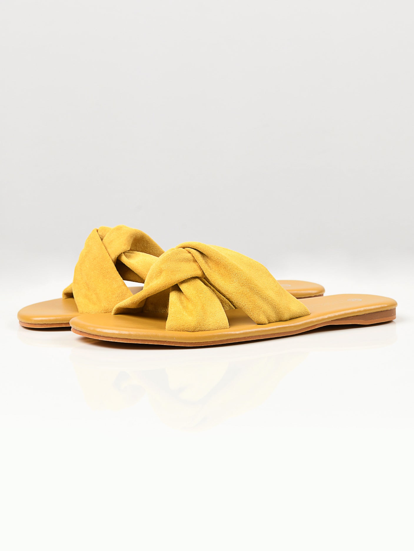 Knotted Suede Flats - Yellow