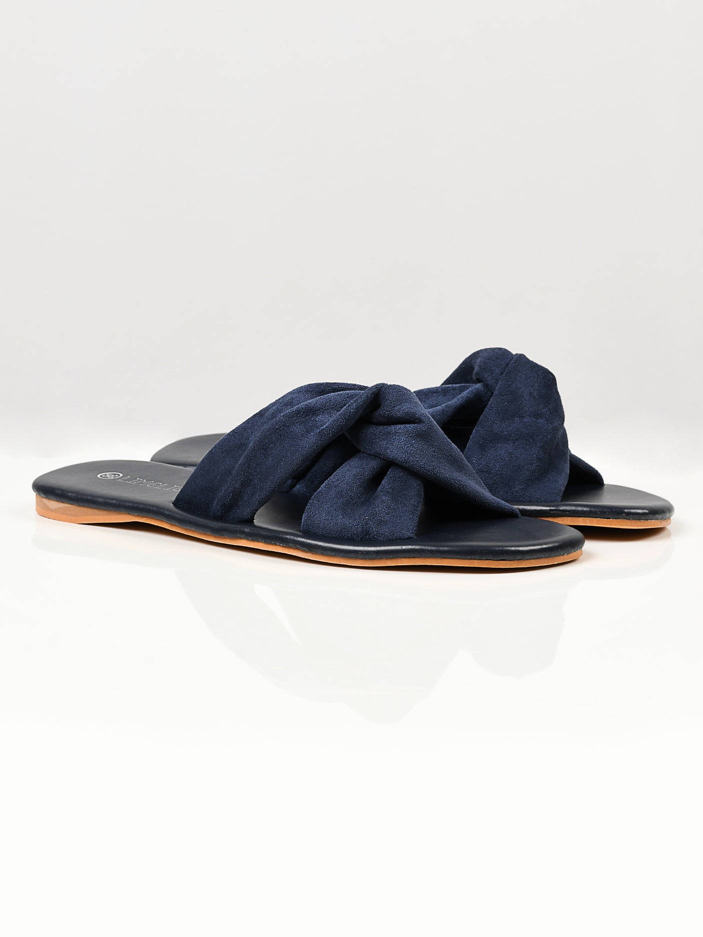 Knotted Suede Flats - Blue