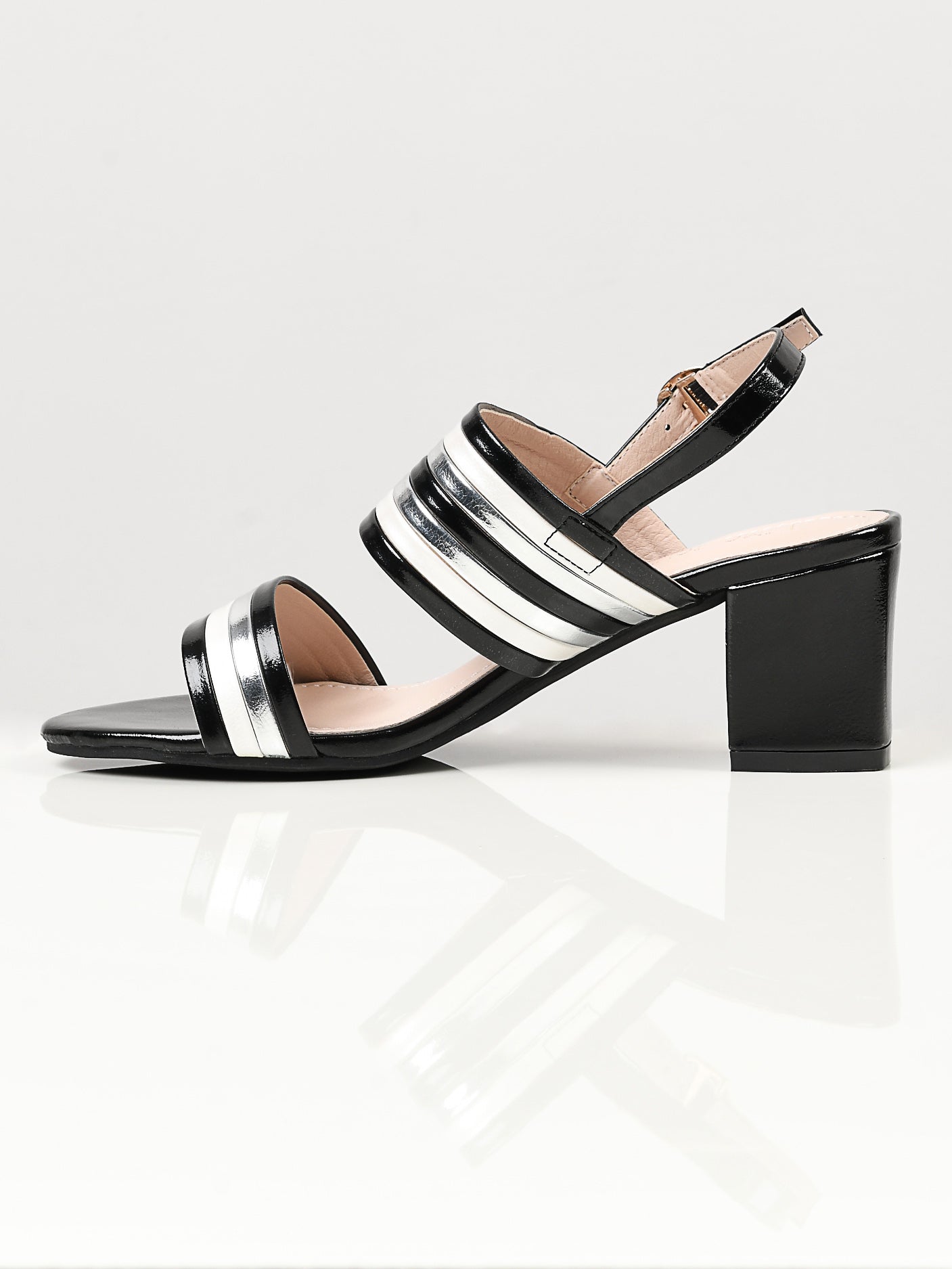Striped Heels - Black