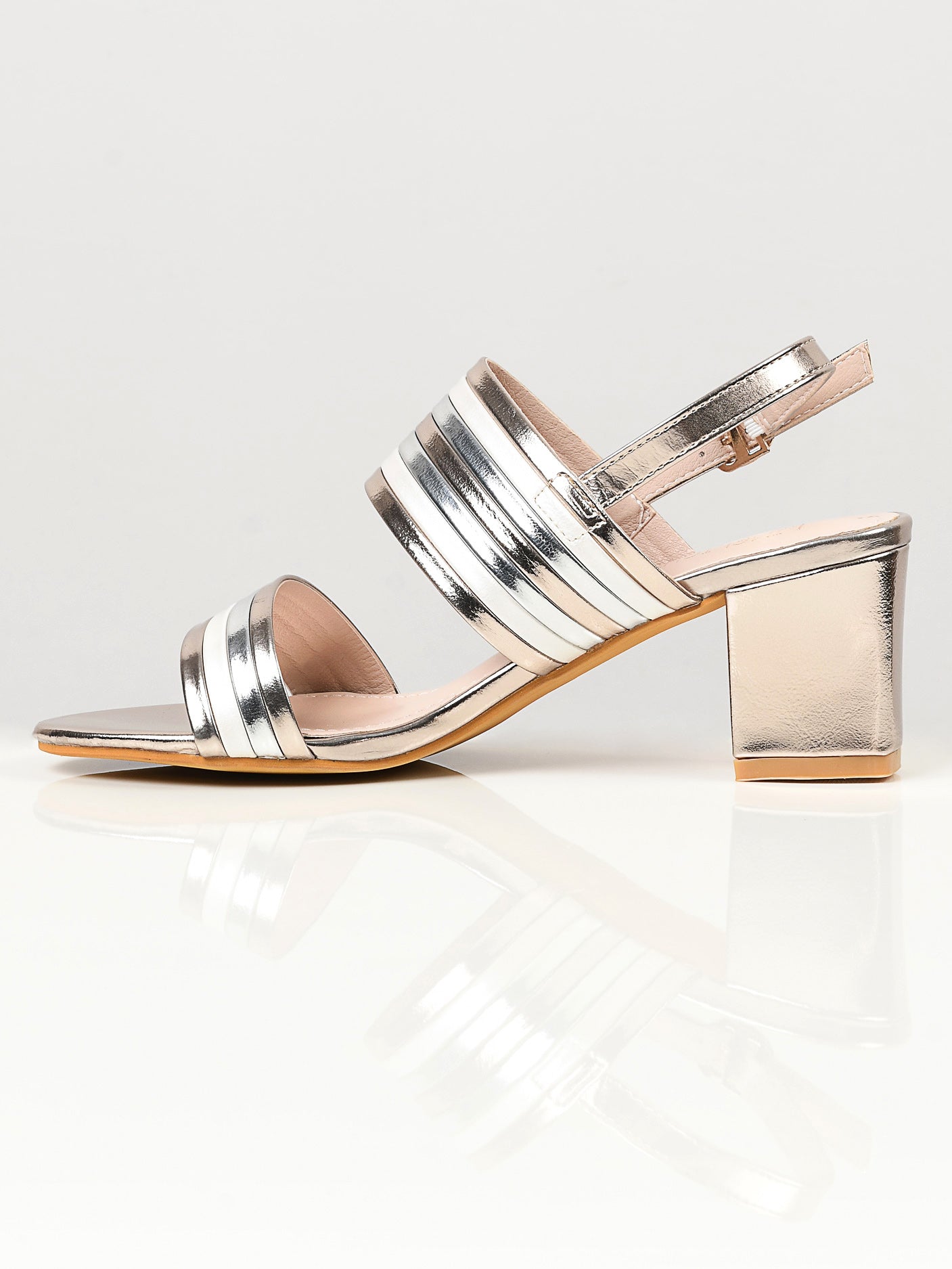 Striped Heels - Gold