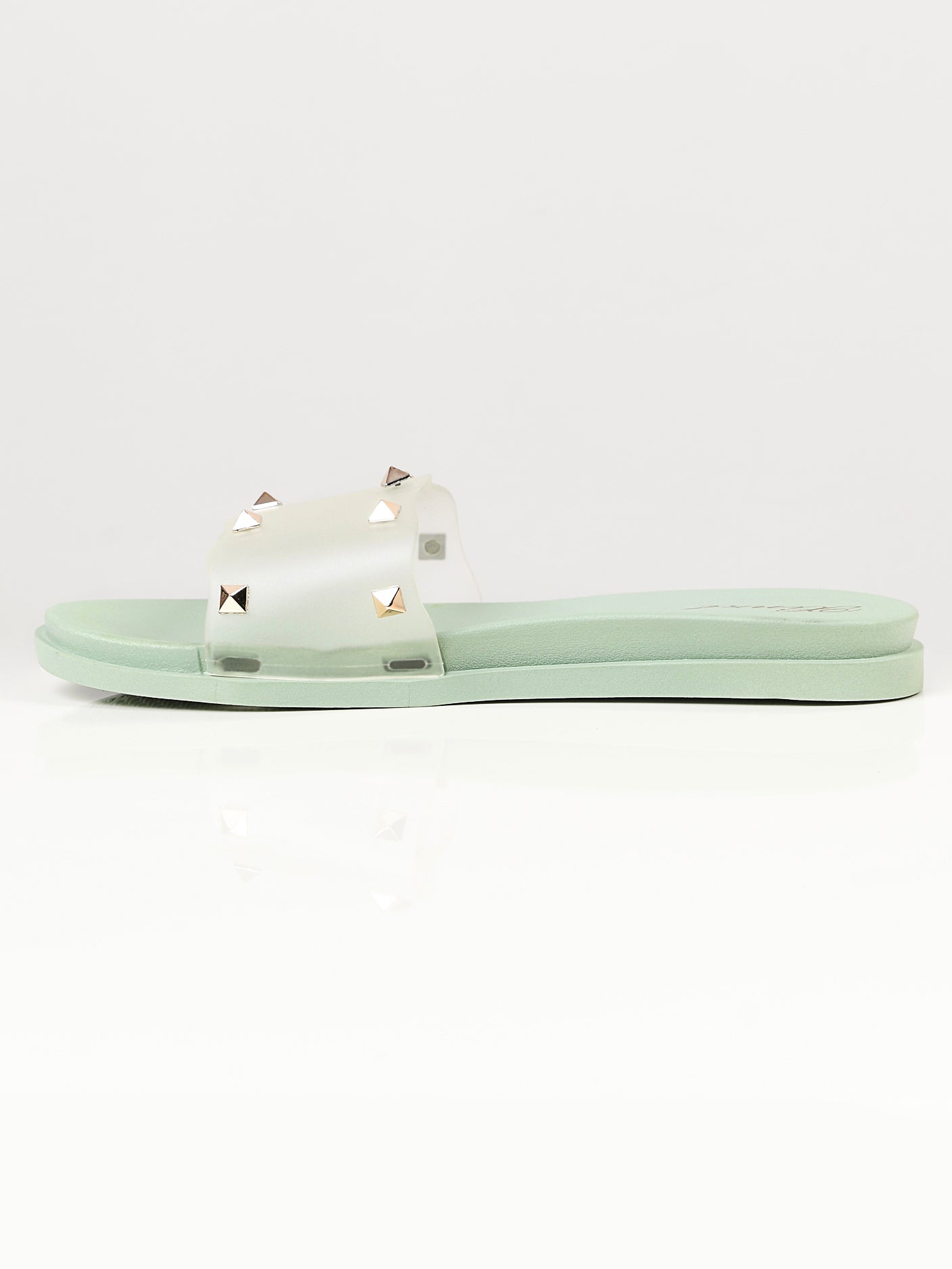 Studded Slide Slippers - Green