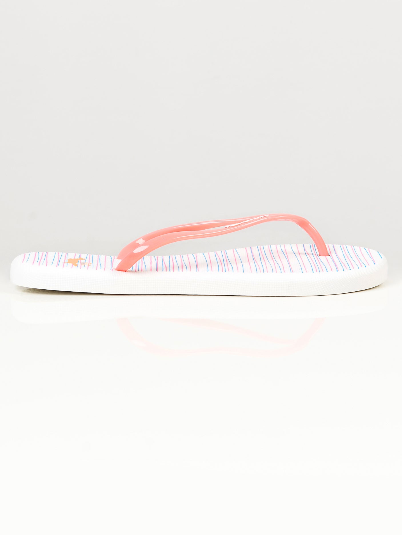Printed Flip Flops -  White and Peach