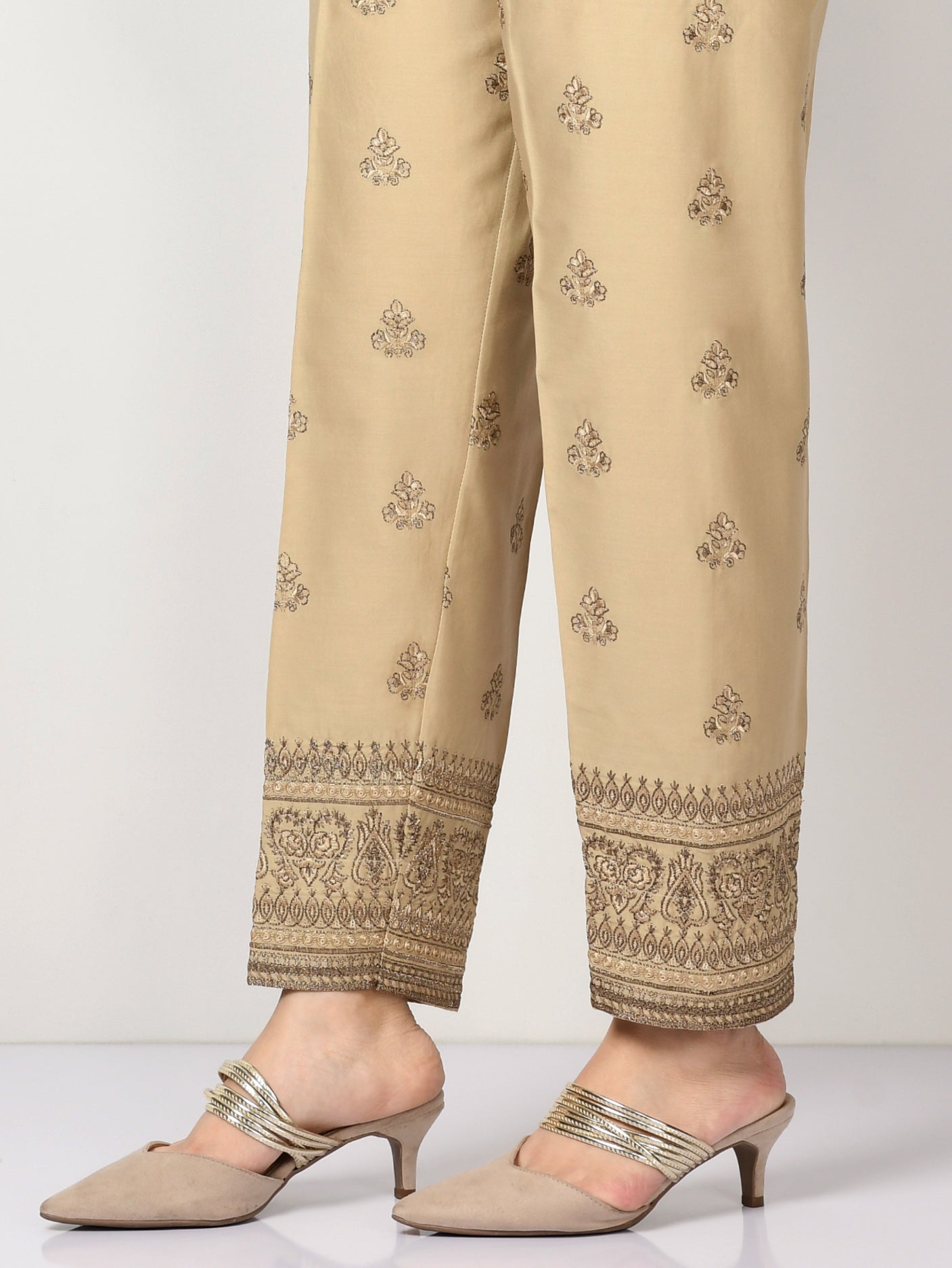 Embroidered Winter Cotton Trouser