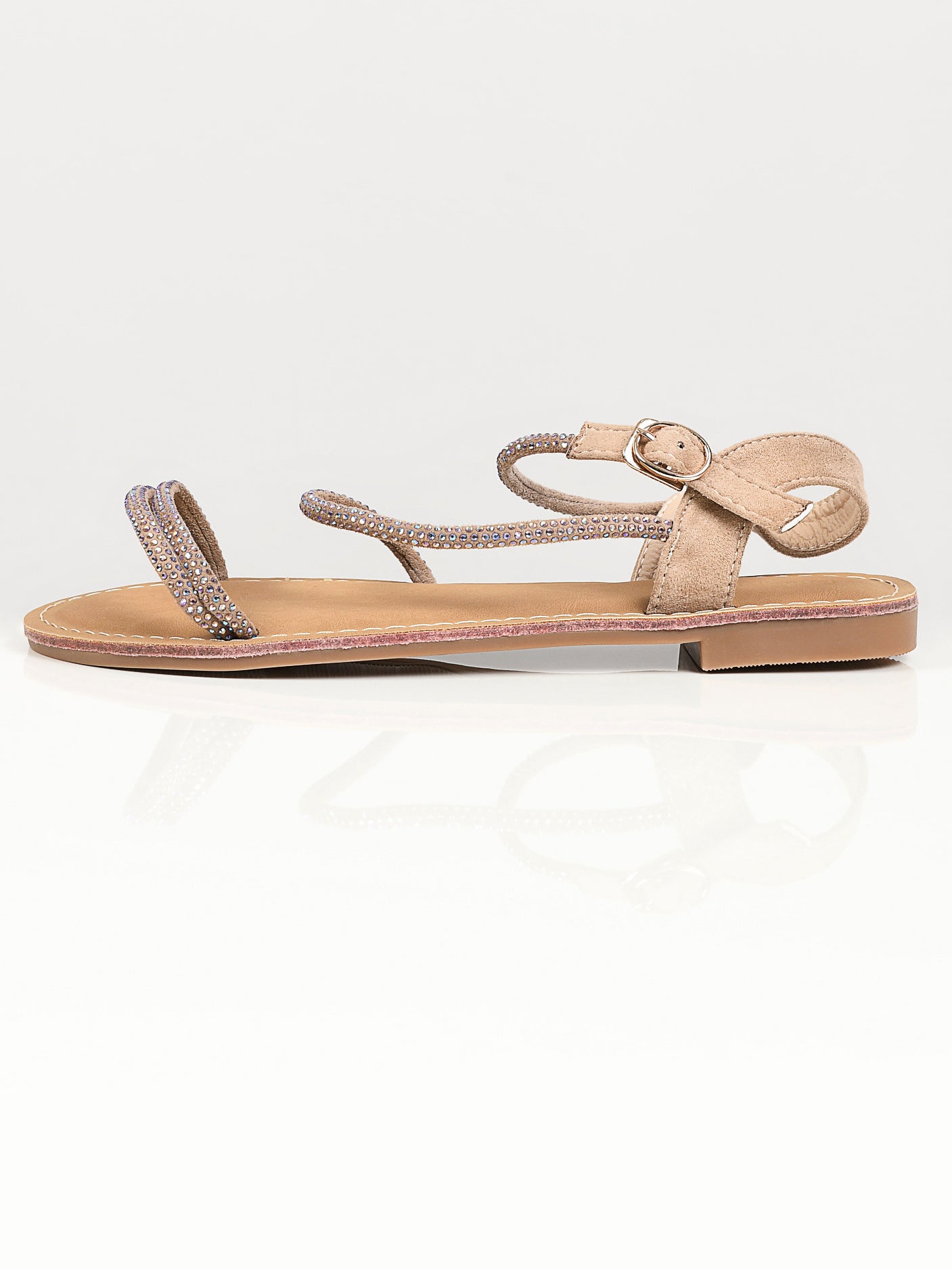 Shiny Sandals -  Beige