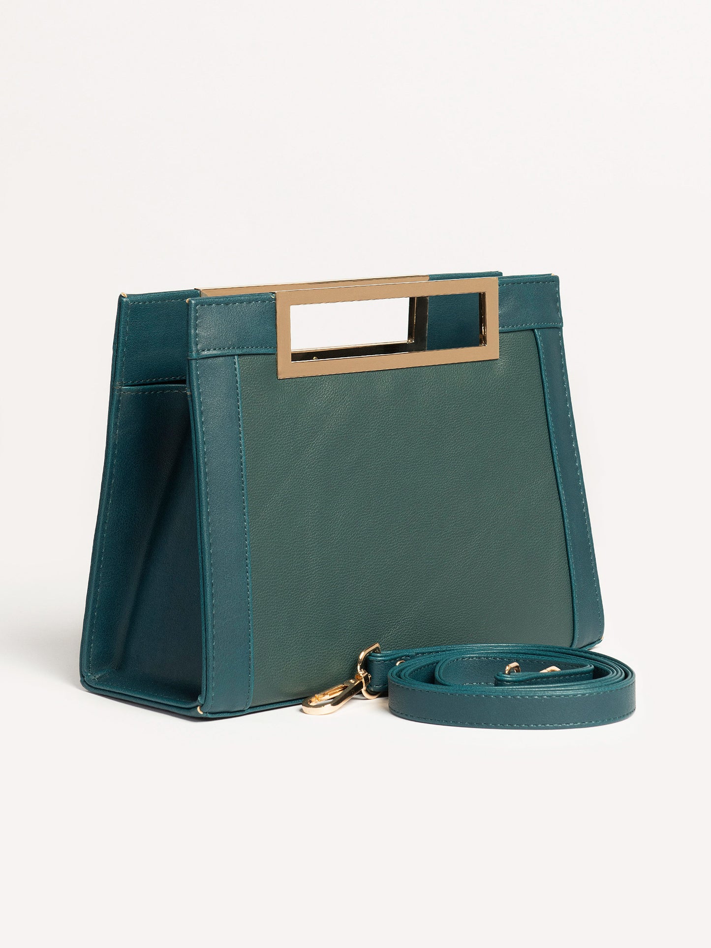 Box Styled Metallic Handbag