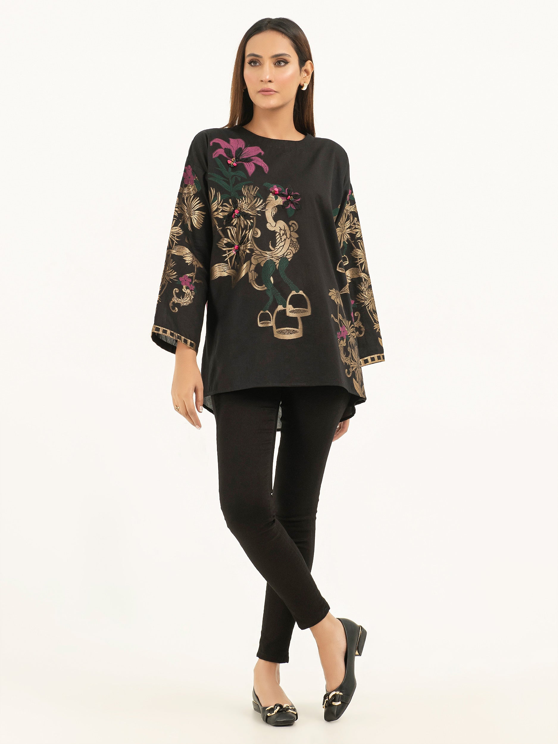 Jacquard Kurti-Printed (Pret)