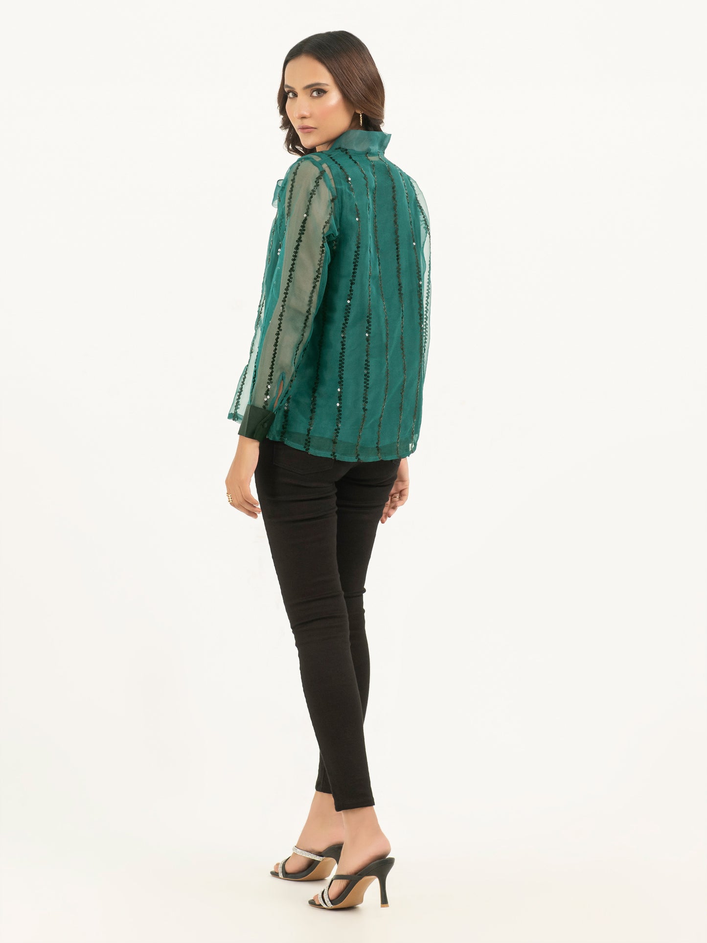 Organza Top With Inner -Embellished