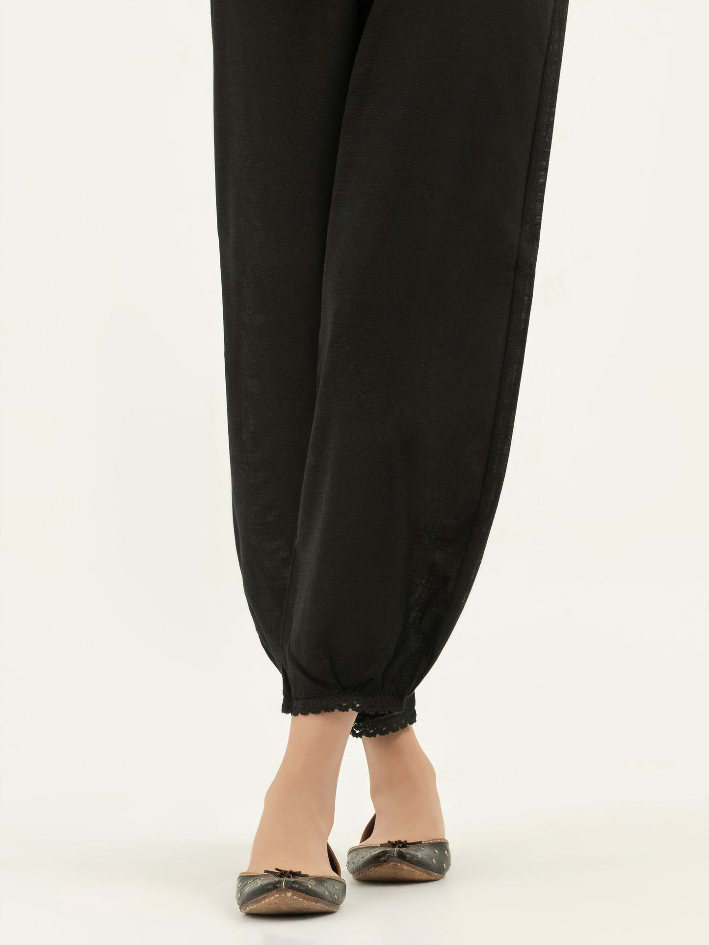 Laced Khaddar Trousers(Pret)