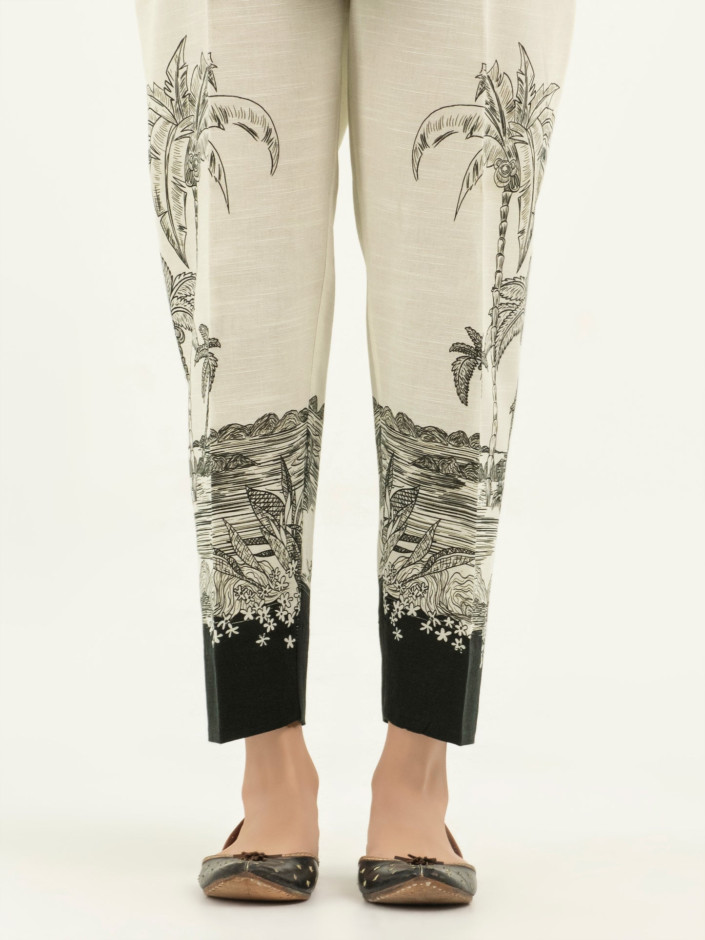 Printed Khaddar Trousers(Pret)