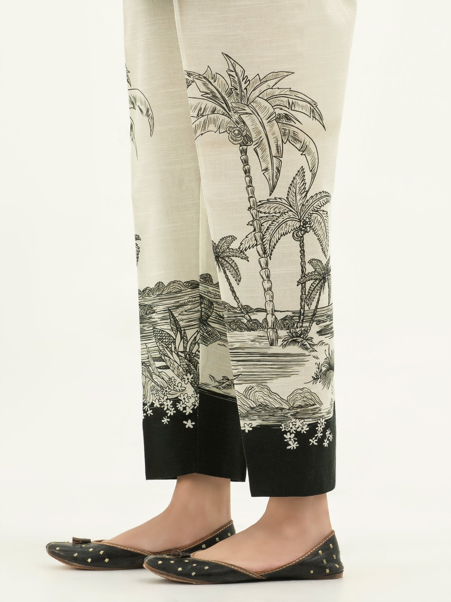 Printed Khaddar Trousers(Pret)