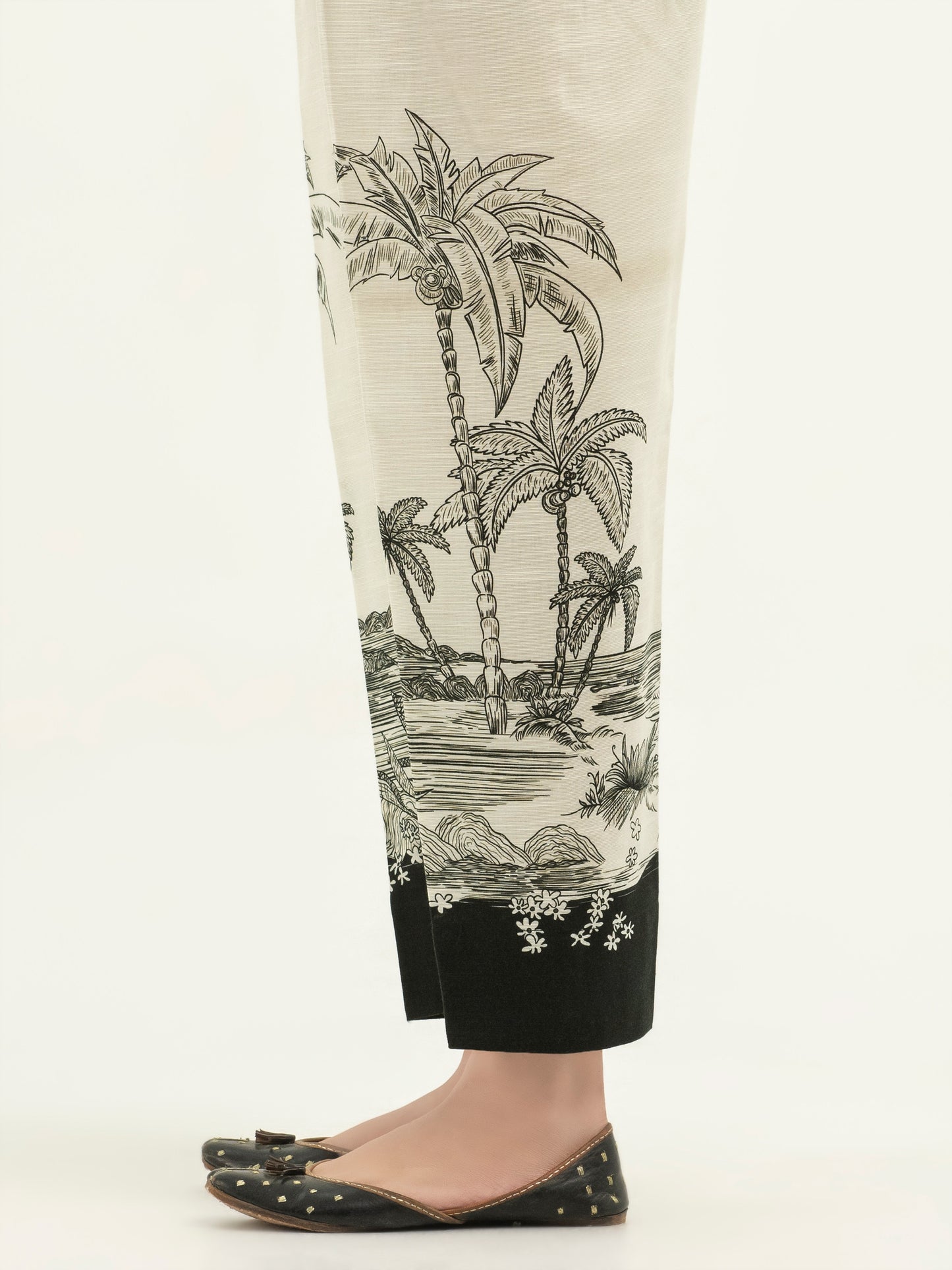 Printed Khaddar Trousers(Pret)
