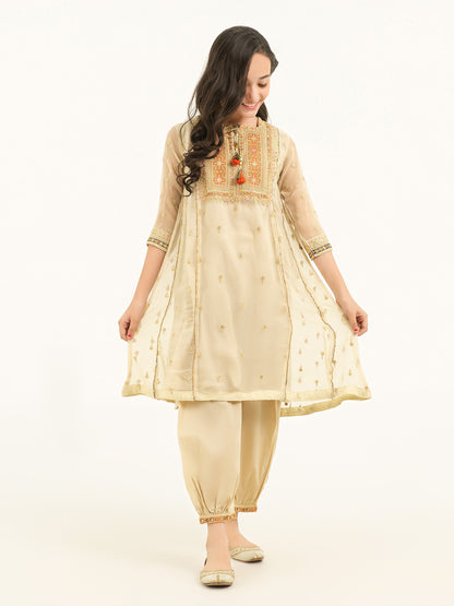 2 Piece Chiffon Suit-Embroidered (Pret)