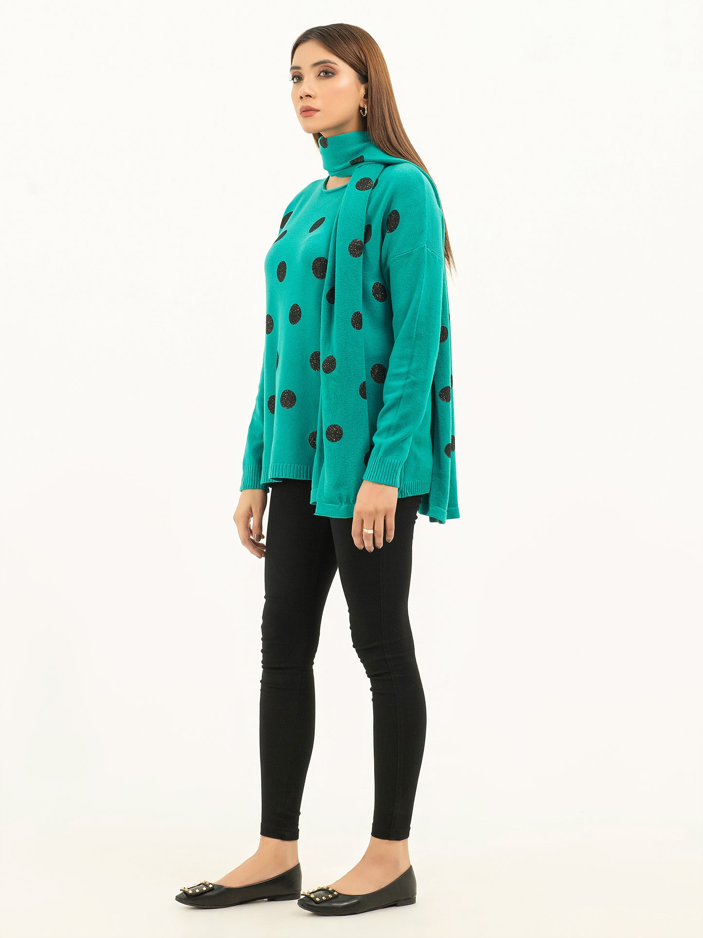 Polka Dot Sweater and Scarf
