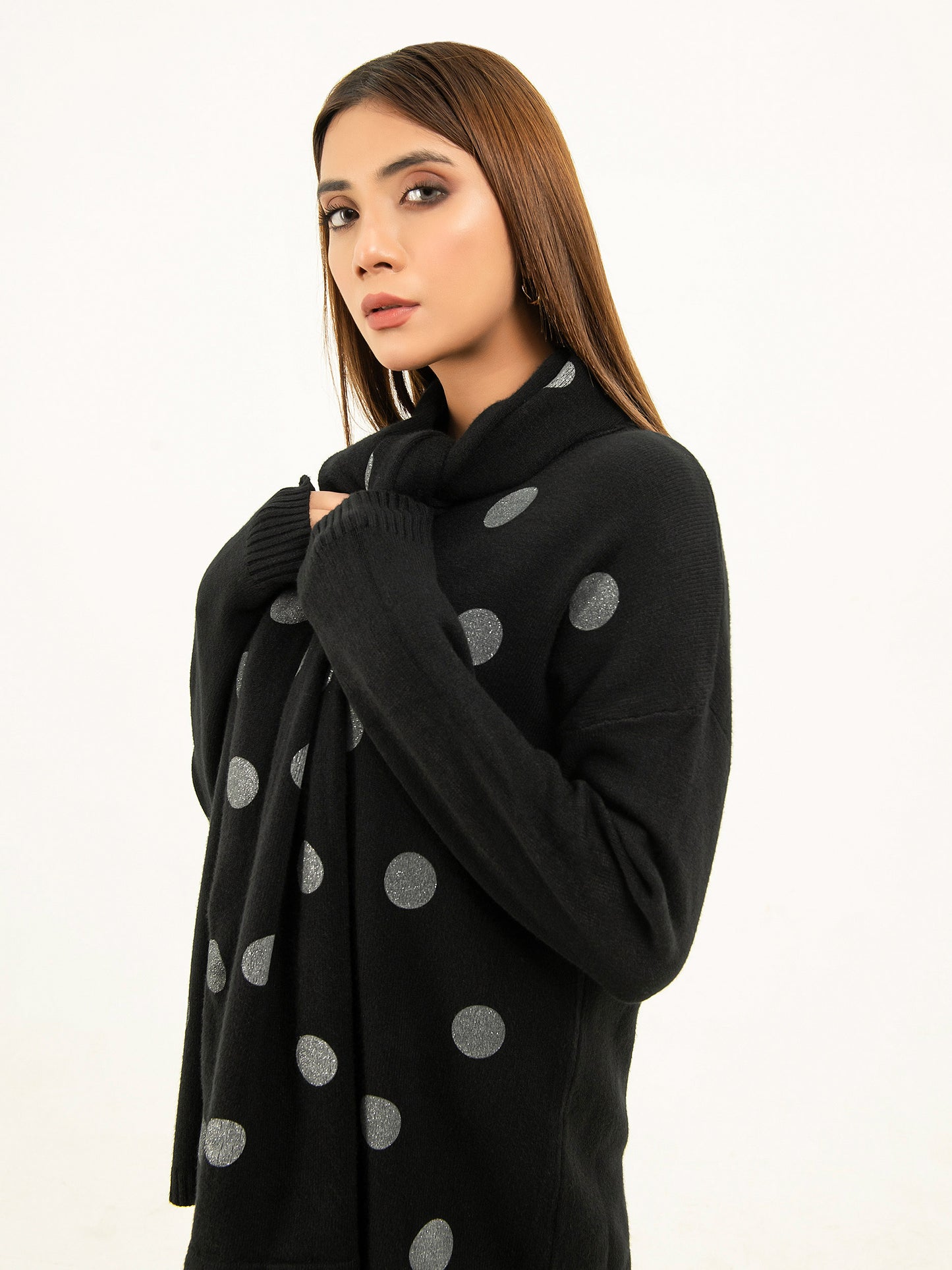 Polka Dot Sweater and Scarf