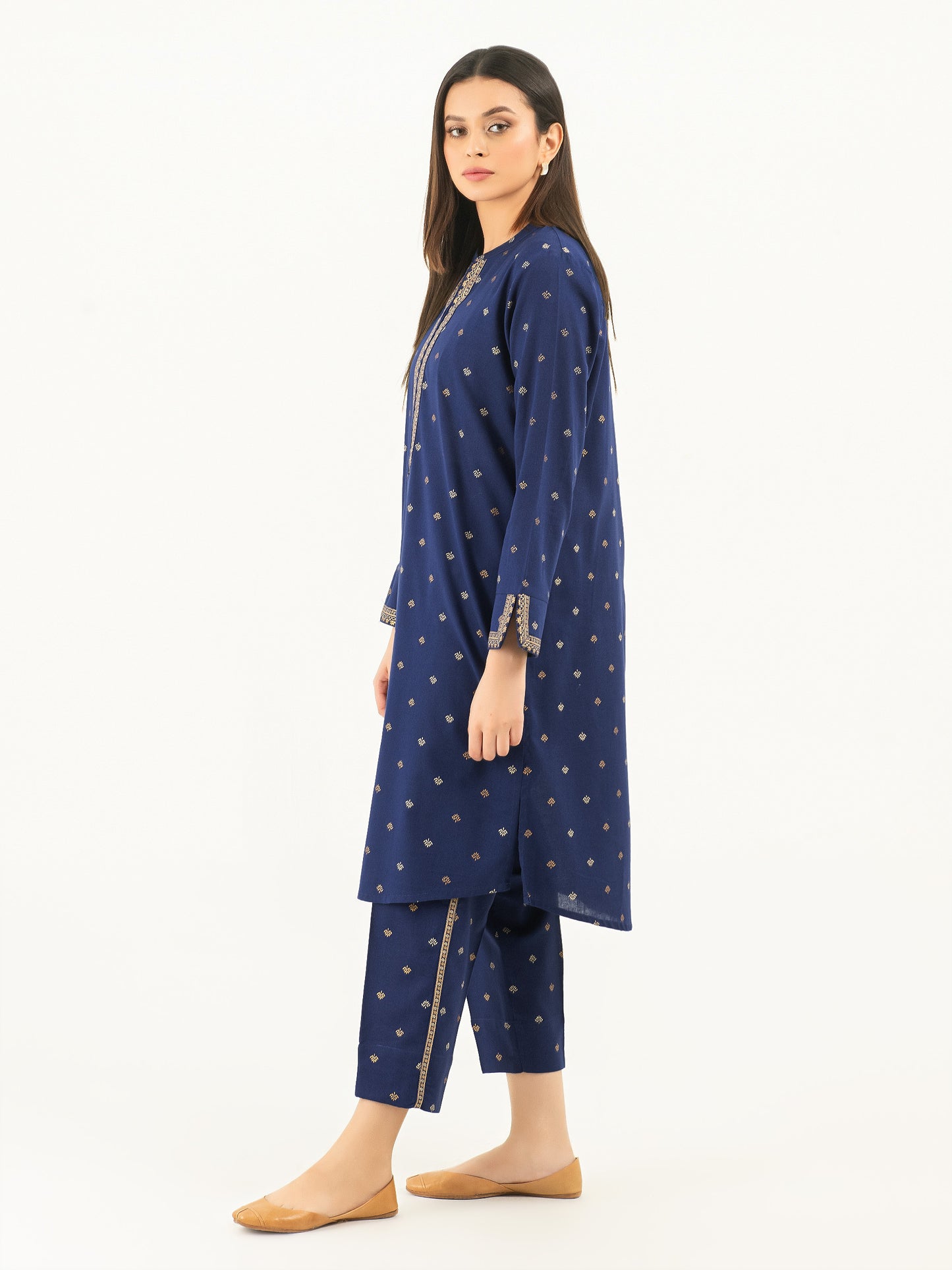 2 Piece Khaddar Suit-Pasted (Pret)
