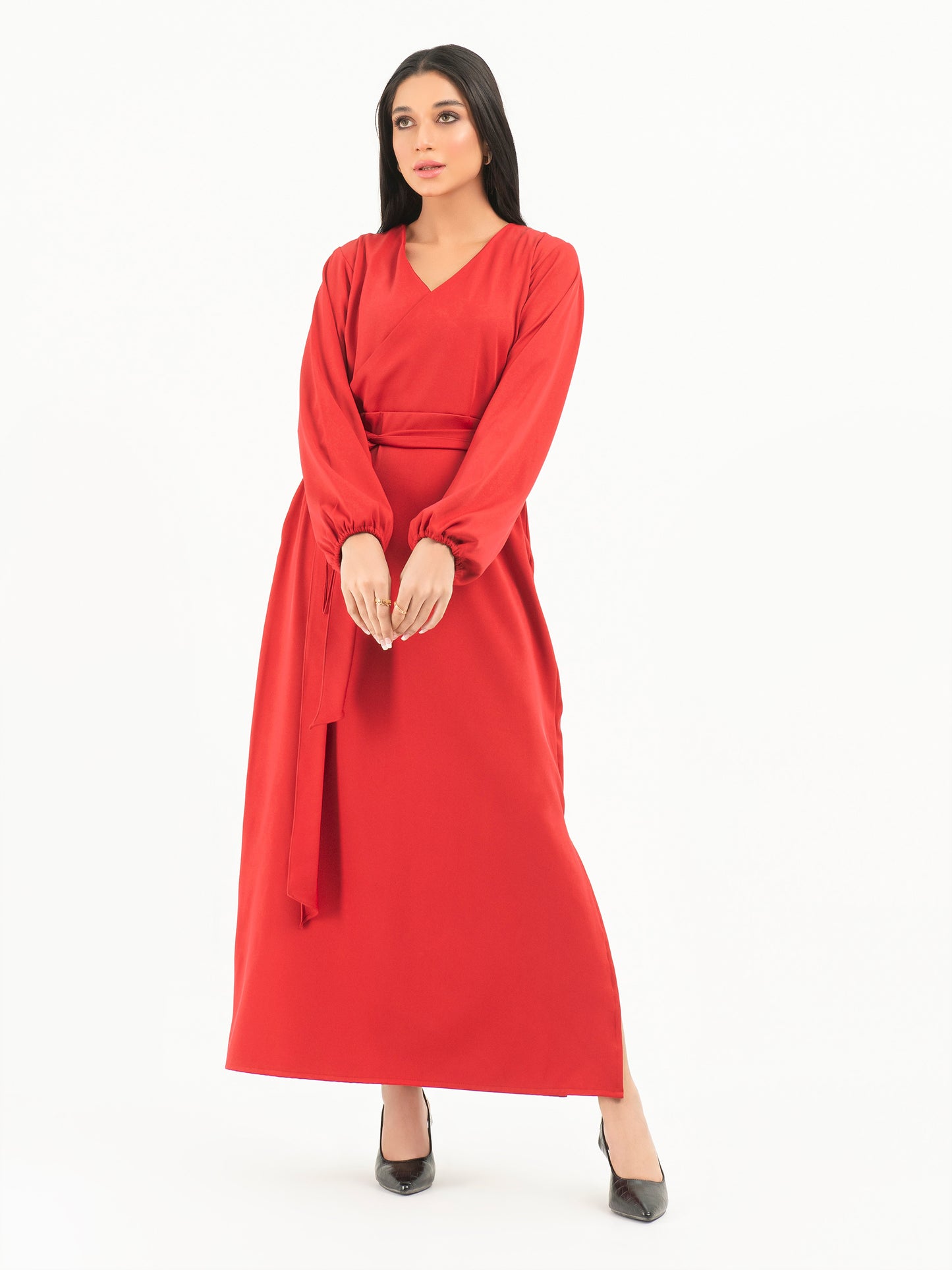 Belted Viscose Dress