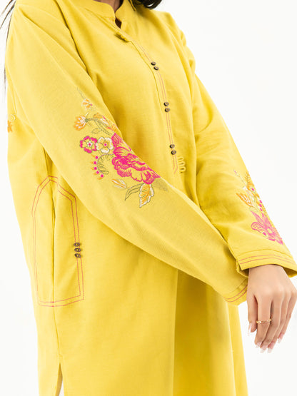 Khaddar Shirt-Embroidered (Pret)