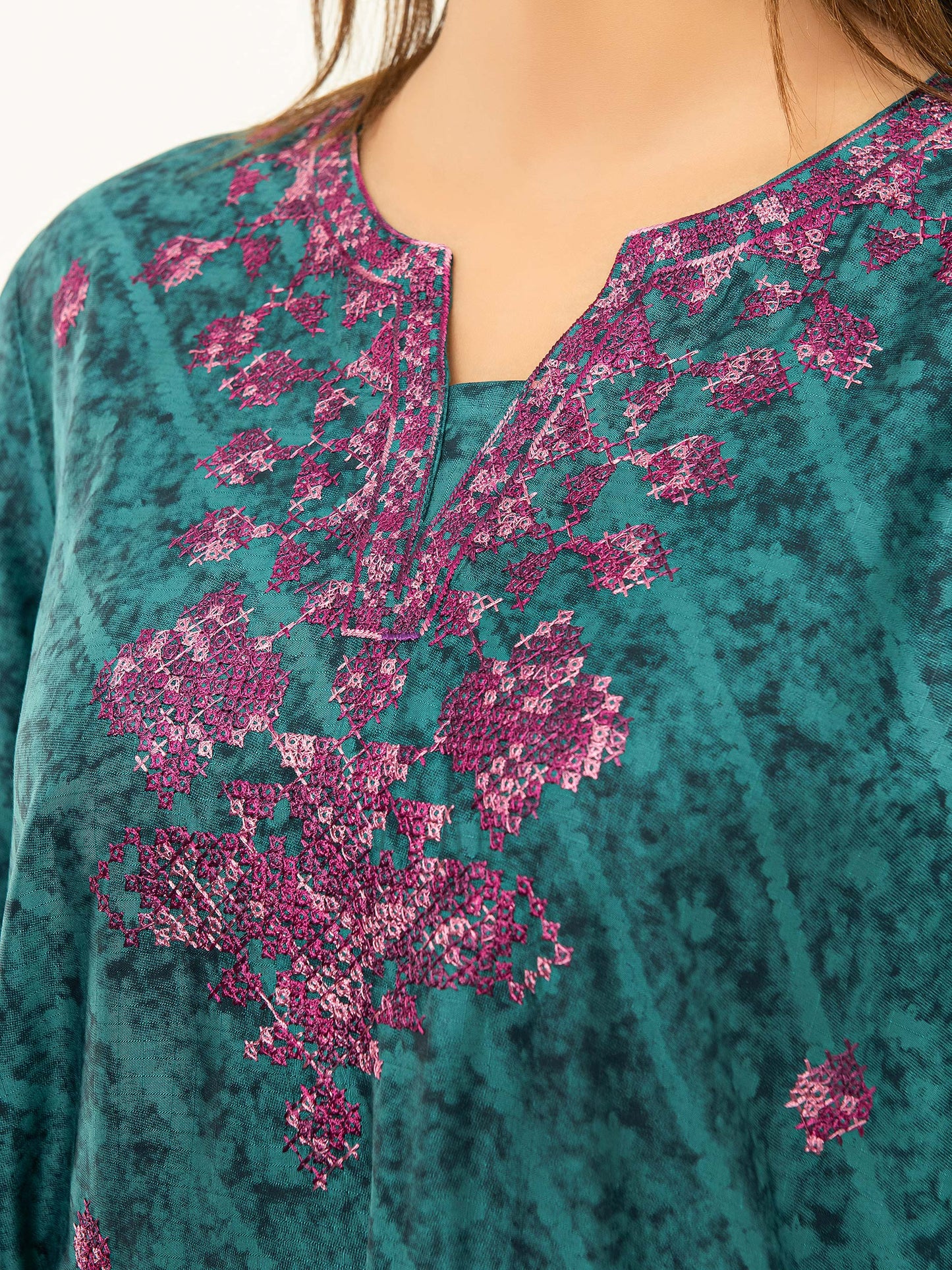 2 Piece Linen Suit-Embroidered (Pret)