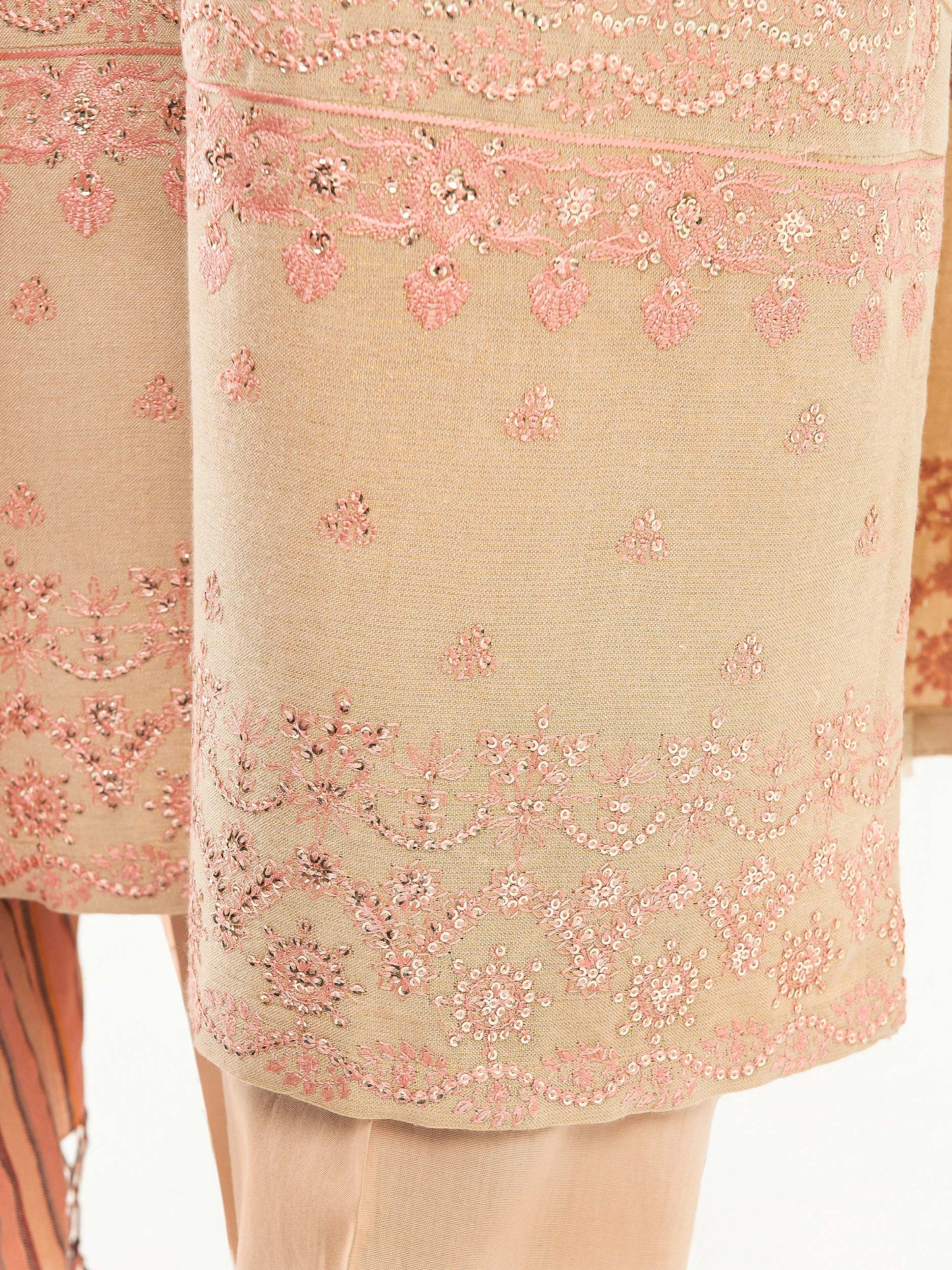 3 Piece Karandi Suit-Embroidered (Pret)