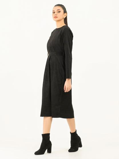Belted Suede Dress