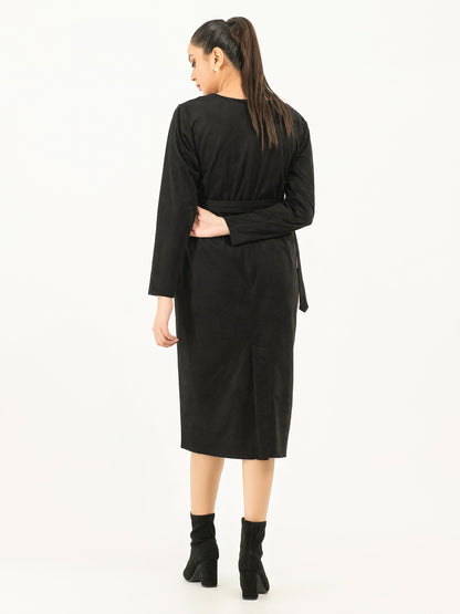 Belted Suede Dress