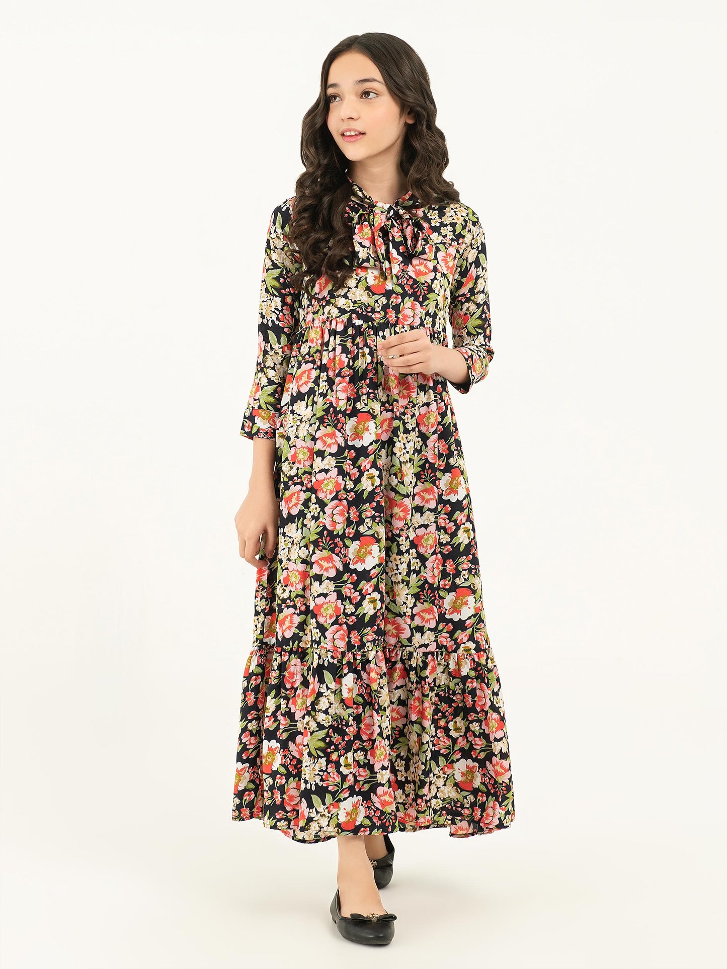 Grip Tiered Dress-Printed (Pret)