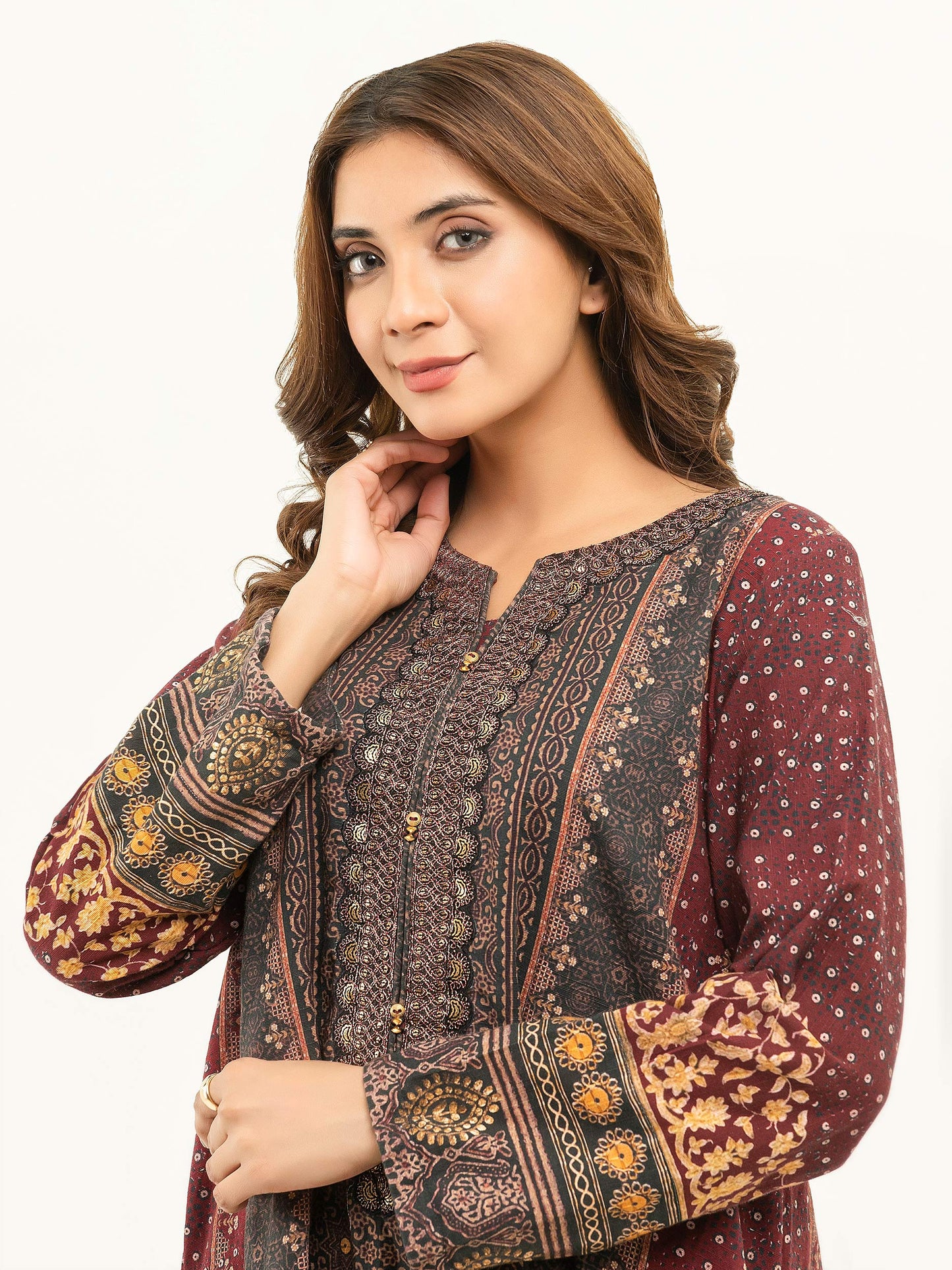Khaddar Shirt-Embroidered (Pret)