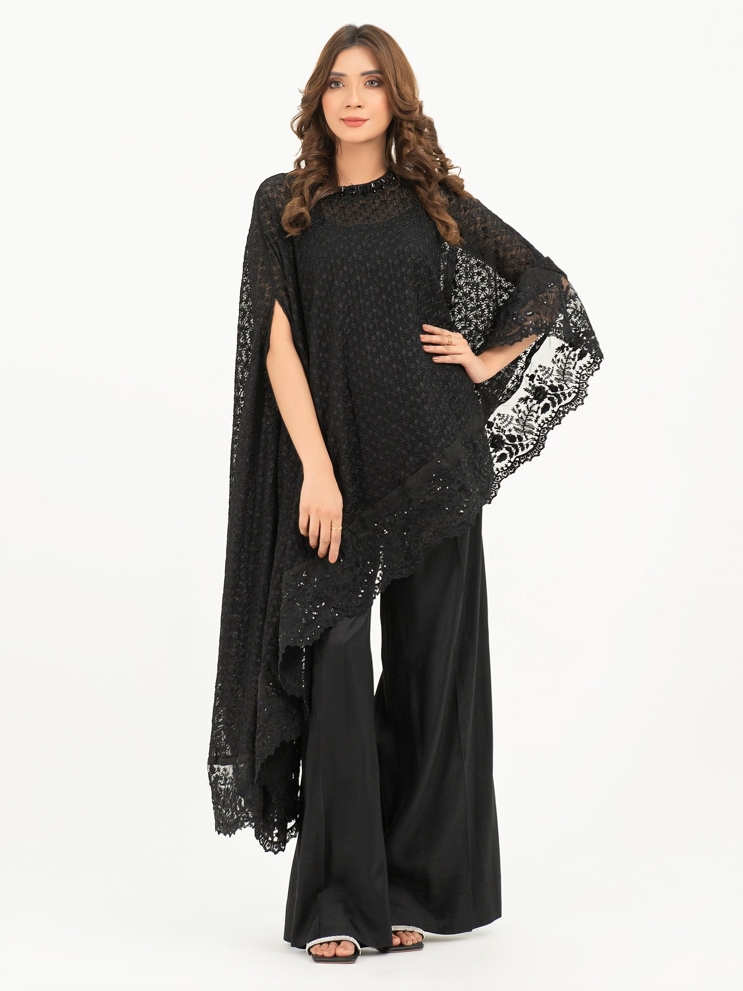 3 Piece Chiffon Suit-Embroidered (Pret)