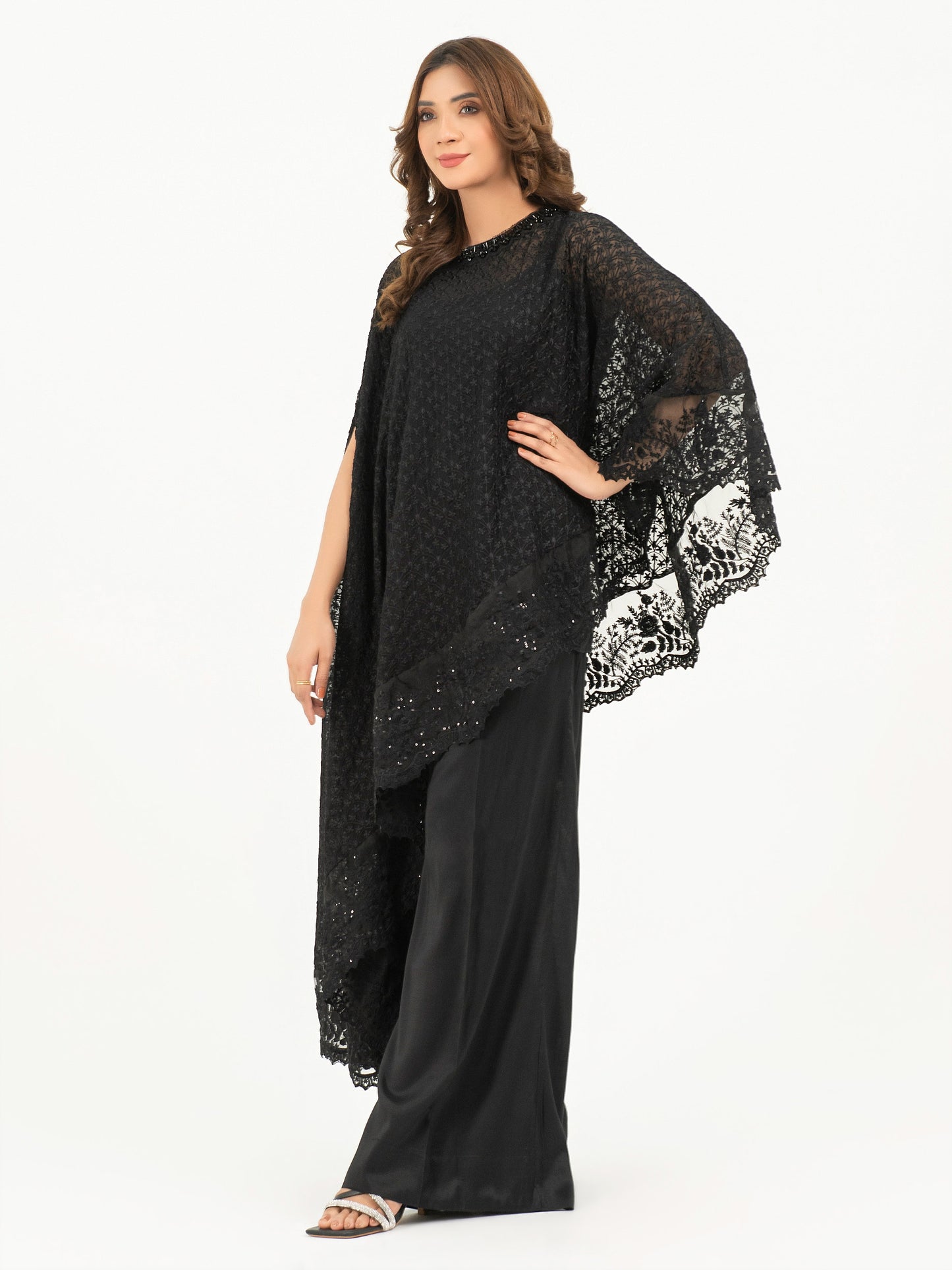 3 Piece Chiffon Suit-Embroidered (Pret)