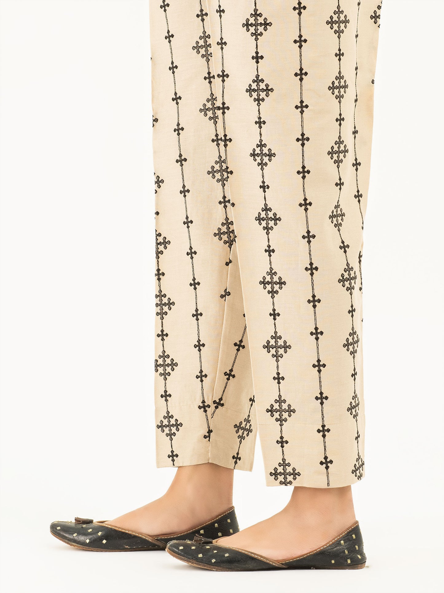 Embroidered Winter Cotton Trousers(Pret)