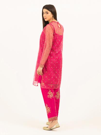 2 Piece Organza Suit-Embroidered (Pret)