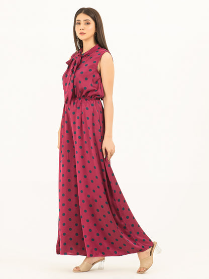Printed Silk Jumpsuit