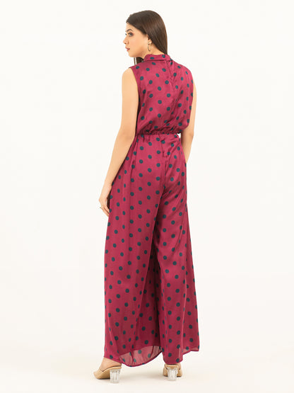 Printed Silk Jumpsuit
