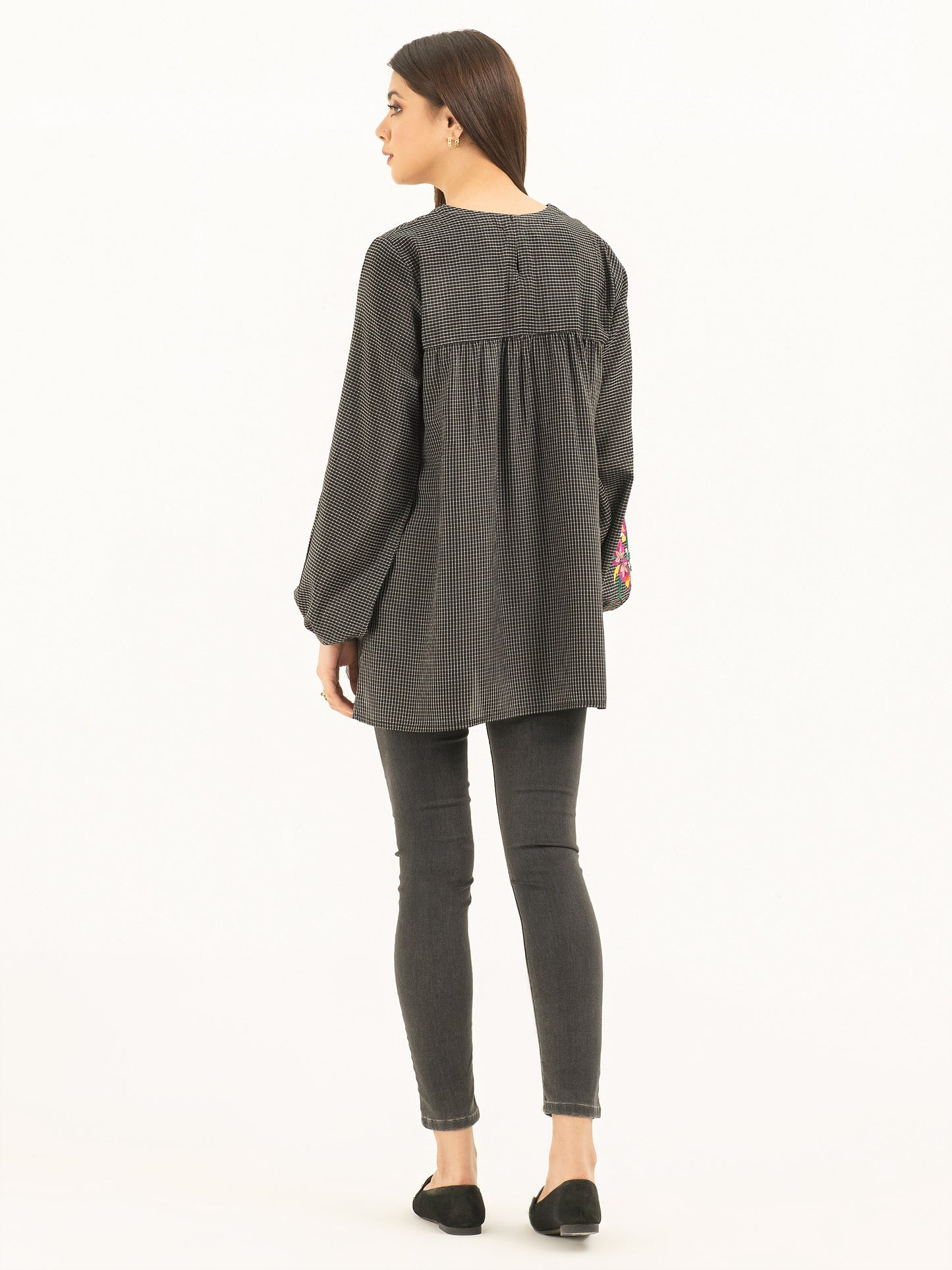 Poplin Kurti-Embroidered (Pret)