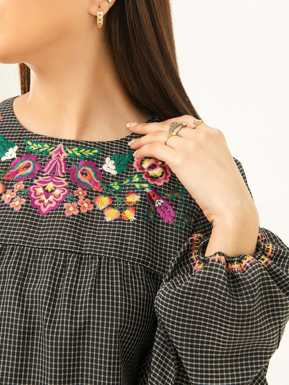 Poplin Kurti-Embroidered (Pret)