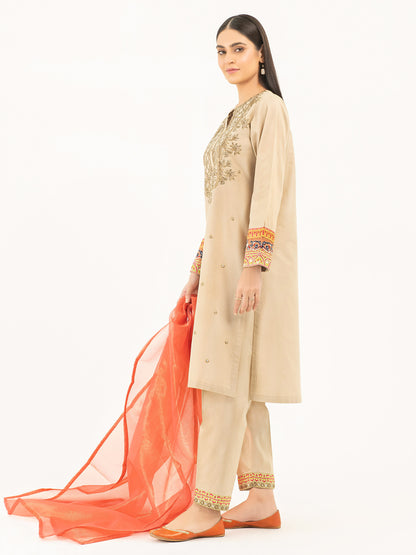 3 Piece Winter Cotton Suit-Embroidered (Pret)