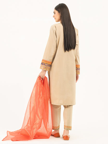 3 Piece Winter Cotton Suit-Embroidered (Pret)