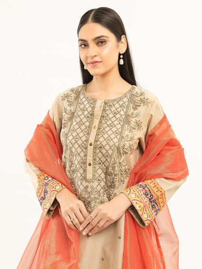 3 Piece Winter Cotton Suit-Embroidered (Pret)