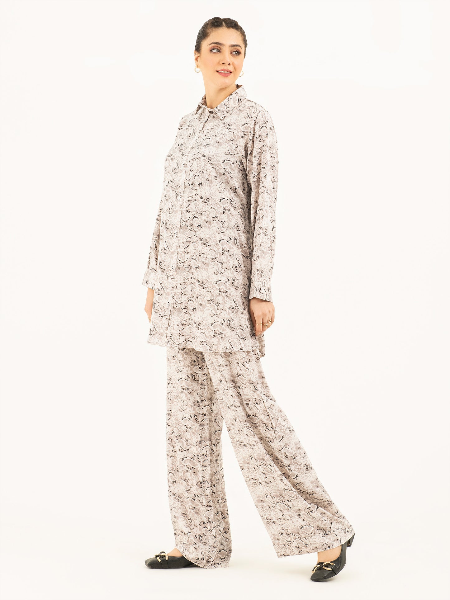 2 Piece Linen Printed Suit (Pret)
