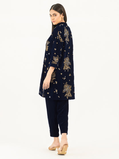 2 Piece Velvet Suit-Embellished (Pret)