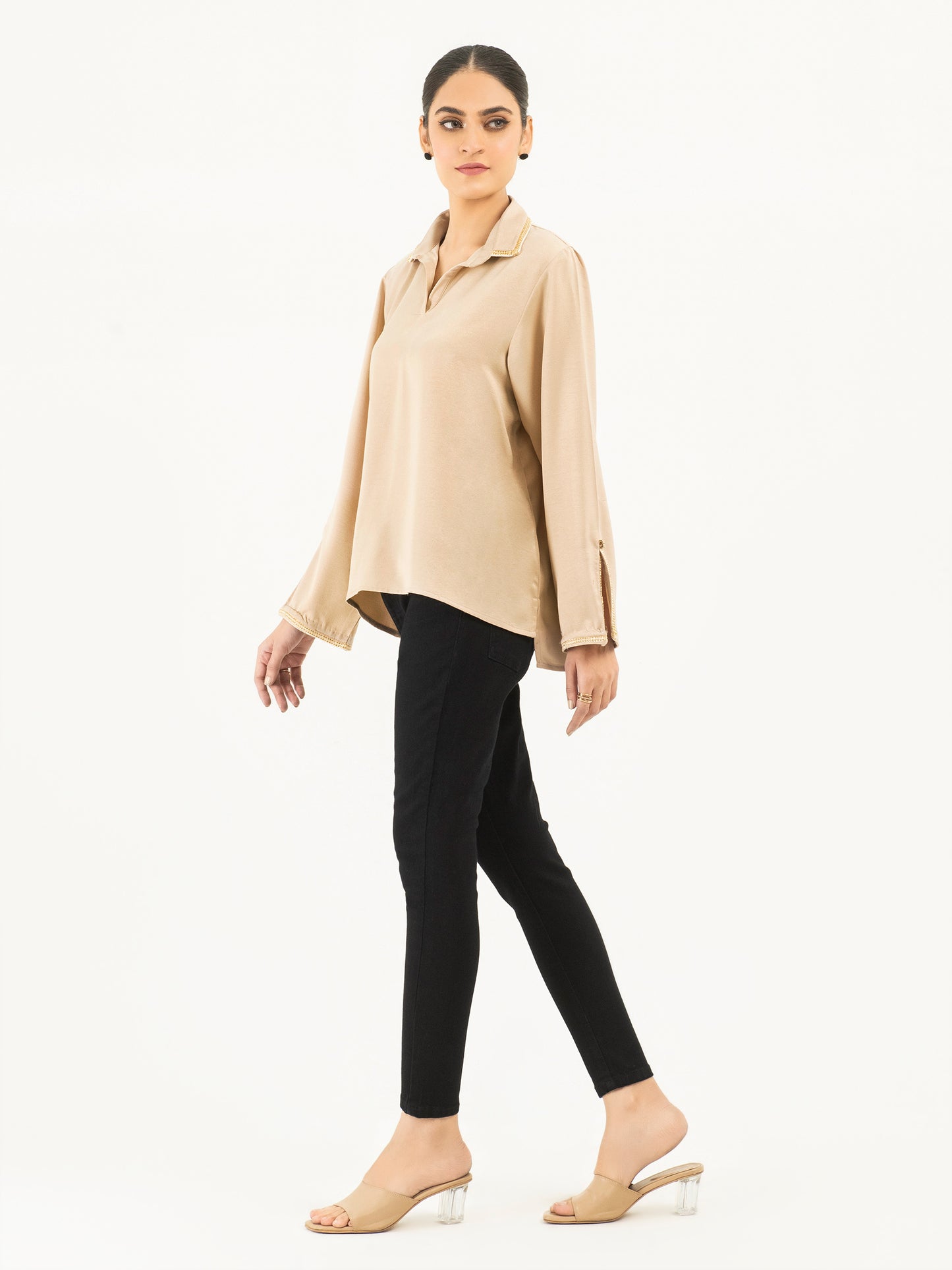 Embellished Viscose Top